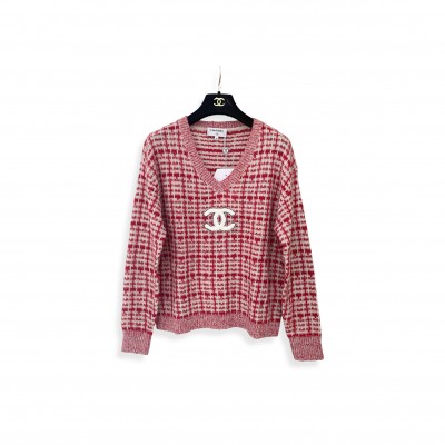 CHANEL V-NECK PULLOVER SWEATERKNIT SWEATER 